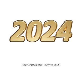 2024 new year text effect element