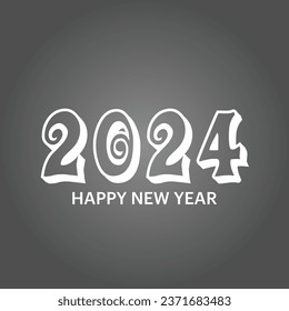 2024 new year typeface logo. Happy new year 2024 symbol for calendar, banner, poster and social media post template concept
