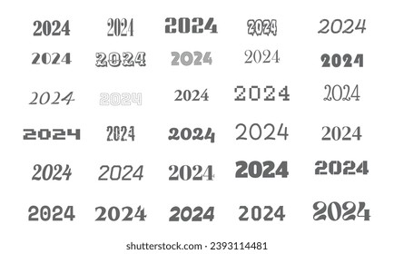 2024 New Year Vector 30 Font Style