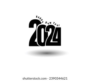2024 new year vector design in black color