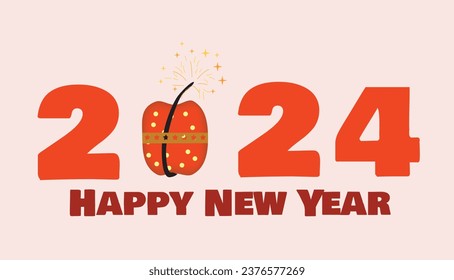 2024 New year vector illustration.