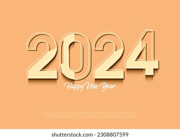 2024 new year with a very simple concept with clean colors, 2024 new year celebration.