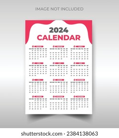 2024 New year wall calendar design template