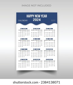 2024 New year wall calendar design template