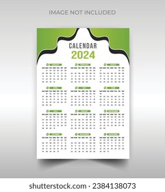 2024 New year wall calendar design template