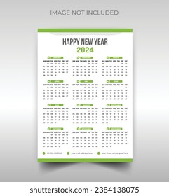 2024 New year wall calendar design template