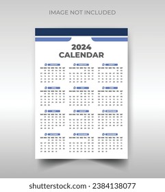 2024 New year wall calendar design template