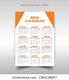 2024 New year wall calendar design template