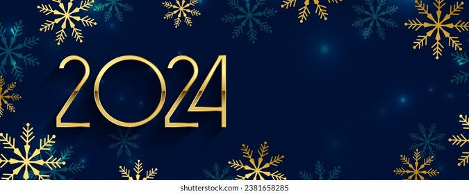 2024 new year winter festival banner with snowflake design vector