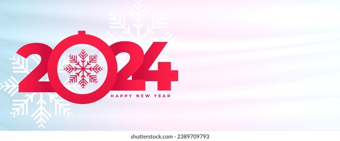 2024 new year winter festive greeting card with snowflake design vector