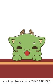 2024 New Year's card material with smiling dragon character