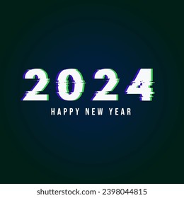 Plantilla De Tarjeta De Año Nuevo 2024 Con Fondo Resumen. Feliz Año Nuevo 2024 vector.