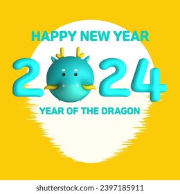 2024 New Year's Dragon Year Pop-up 3D