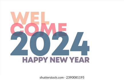 2024 new years vector design, perfect for office, company, school, social media, advertising, sales, printing and more