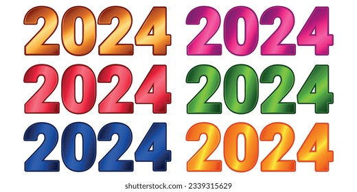 2024 number collection ful modern colorful 3d