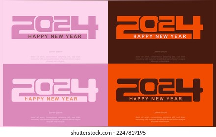 número 2024. Logo de 2024. Diseño de texto 2024. 