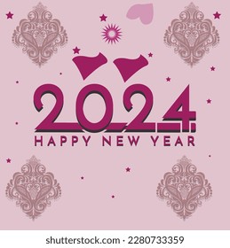 2024 number on black and white background. 2024 logo text design. Design template Celebration typography poster, banner or greeting card for Happy new year. Vector eps 10 free download. 