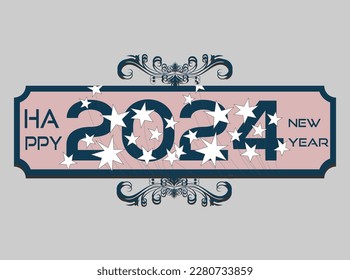 2024 number on black and white background. 2024 logo text design. Design template Celebration typography poster, banner or greeting card for Happy new year. Vector eps 10 free download. 