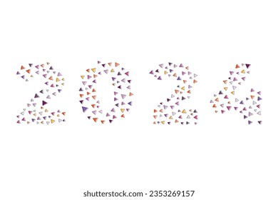 2024 number with pattern shapes for Happy New Year
