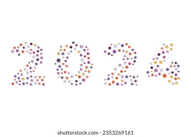 2024 number with pattern shapes for Happy New Year