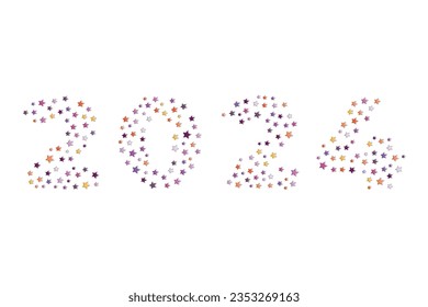 2024 number with pattern shapes for Happy New Year