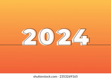 2024 number with pattern shapes for Happy New Year