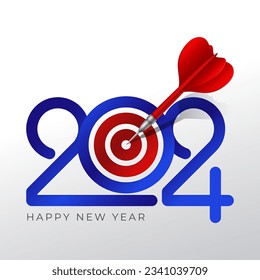 Número de 2024 con el logotipo de concepto de destino o diseño de tipografía