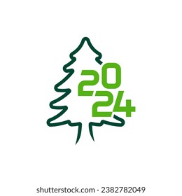 2024 Pine Tree logo design vector. Creative Pine Tree logo concepts template