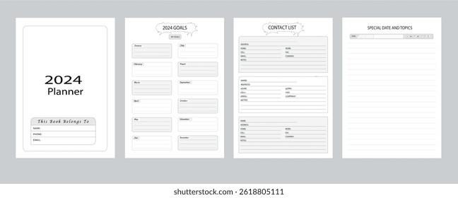 2024 Planner design layout template concept