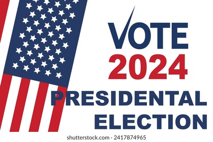 2024 Presidential election day in USA, november 5, card design. Vote for your future.