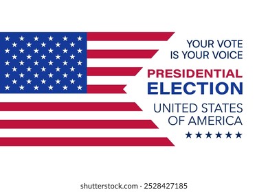 2024 Presidential Election Poster with U.S. Flag and Voting Slogan Design