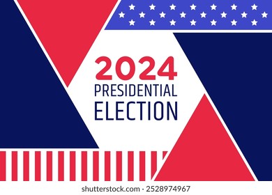 2024 Presidential Election Vote Poster with Patriotic Red, White, and Blue Star Design Vector Illustration