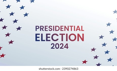 2024 presidential elections banner. US vote campaign banner with american flag stars. American elections. Vector illustration