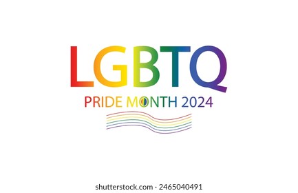 2024 Pride Month Uniting with LGBTQ Text and Flag Design