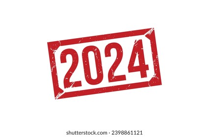 2024 Red Rubber Stamp vector design.
