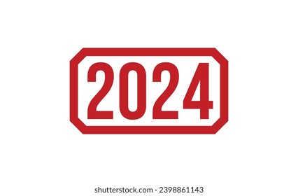 2024 Red Rubber Stamp vector design.