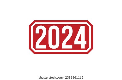 2024 Red Rubber Stamp vector design.