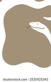 2024 Simple Japanese style New Year's card with snake illustration