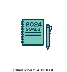 Gráfica de Vector de objetivos SMART 2024 con varias Palabras claves de objetivos inteligentes