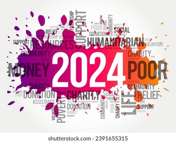 2024 social word cloud collage, concept background
