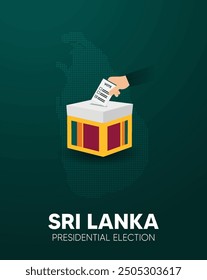 Elecciones presidenciales de Sri Lanka de 2024 Mano del 21 de septiembre que pone el voto en urna en un mapa punteado