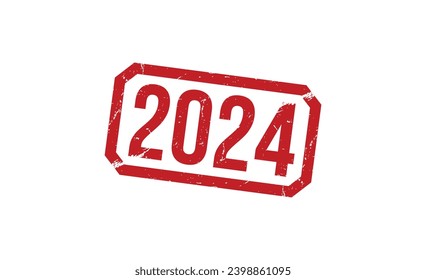 2024 estampar el sello rojo de goma sobre fondo blanco. Signo de sello de 2024. Sello de 2024.