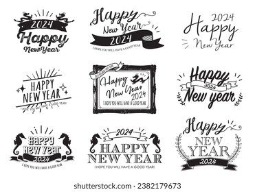 2024 Stylish New Year's card material set