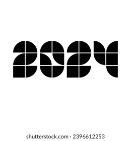Diseño de texto 2024. Feliz Año Nuevo 2024 ilustración de diseño vectorial. Diseño vectorial premium para afiches, banner, saludo y celebración de Año Nuevo 2024. 