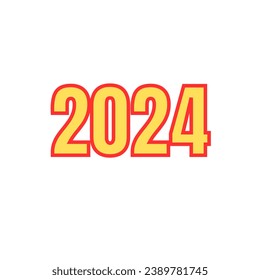 2024 text effect design on white background