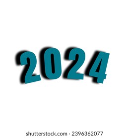 Diseño de efecto de texto 2024. Feliz año nuevo dos mil veinticuatro.