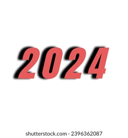 2024 text effect design.Happy new year two thousand twenty four.