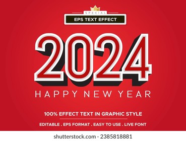 2024 text effect editable merry christmas happy new year