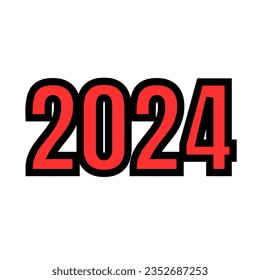 2024 texto efecto y feliz año nuevo 2024