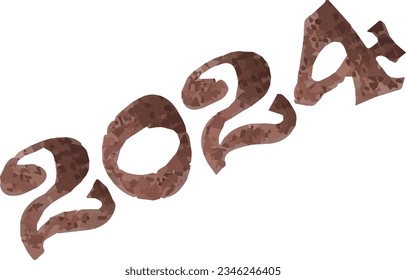 2024 Efecto del texto y diseño del logotipo número 3d material de imagen vectorial